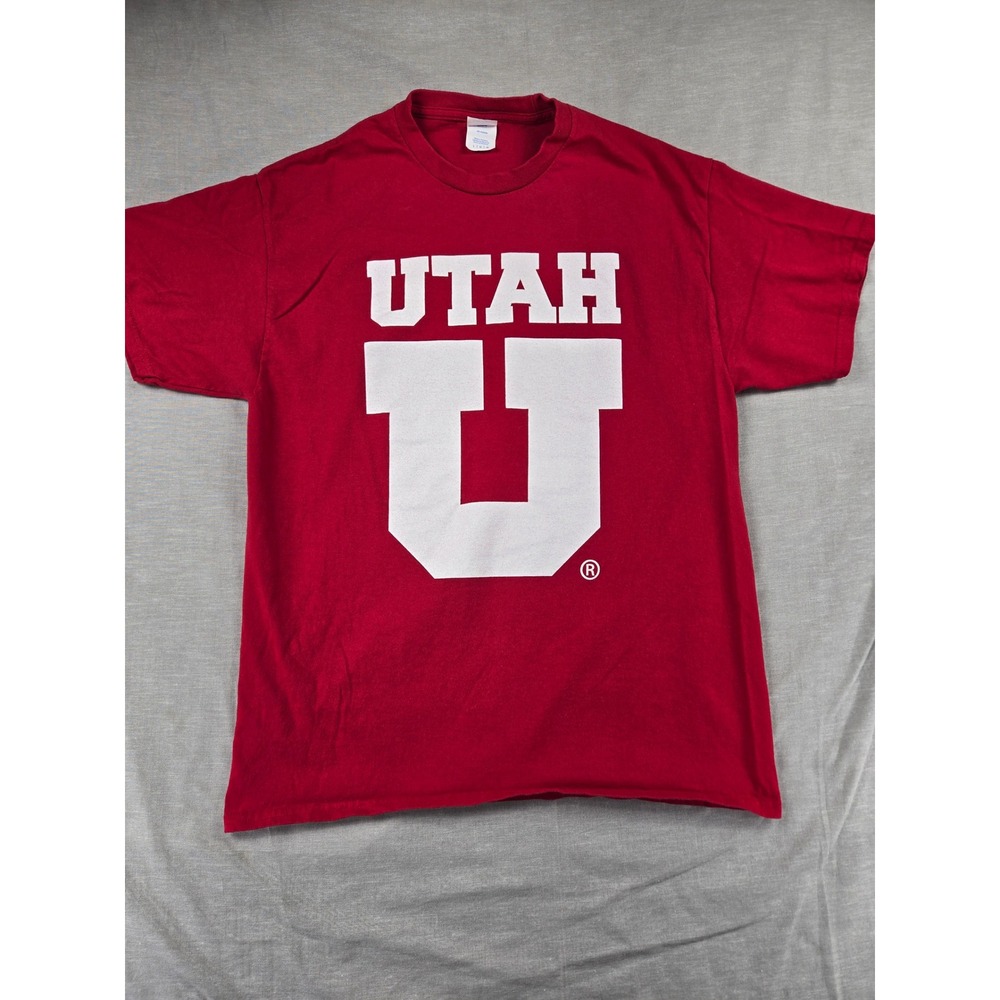 Mens Utah Utes University Graphic T-Shirt Red Large Les Schwab Port & Company T
